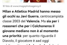 虎扑下载-西甲媒体透露：巴伦西亚劝说哈维格拉续约，米兰只将其列为备选目标