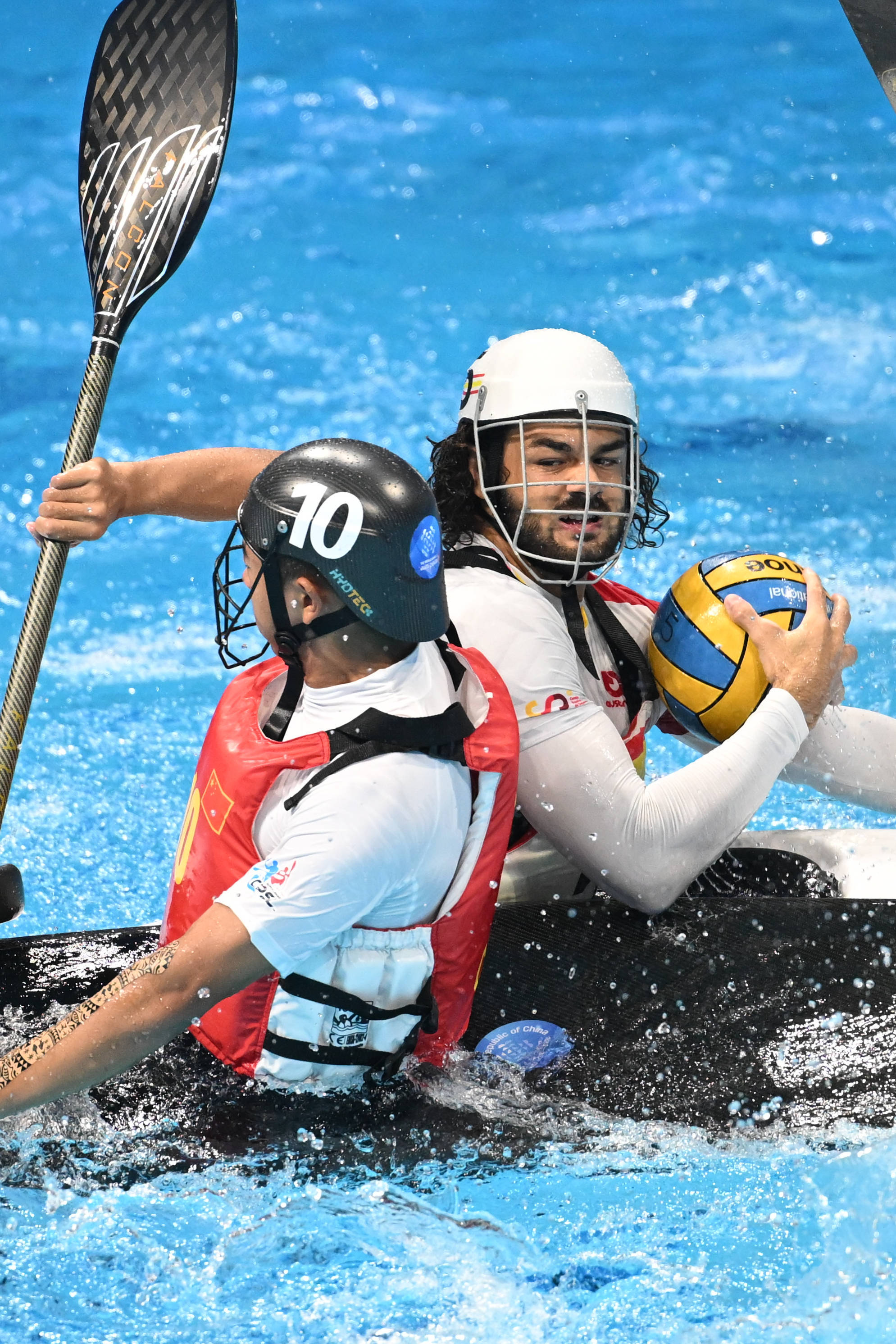 虎扑平台-（成都世运会）皮艇球——男子第5-8名安慰赛半决赛：中国队不敌西班牙队