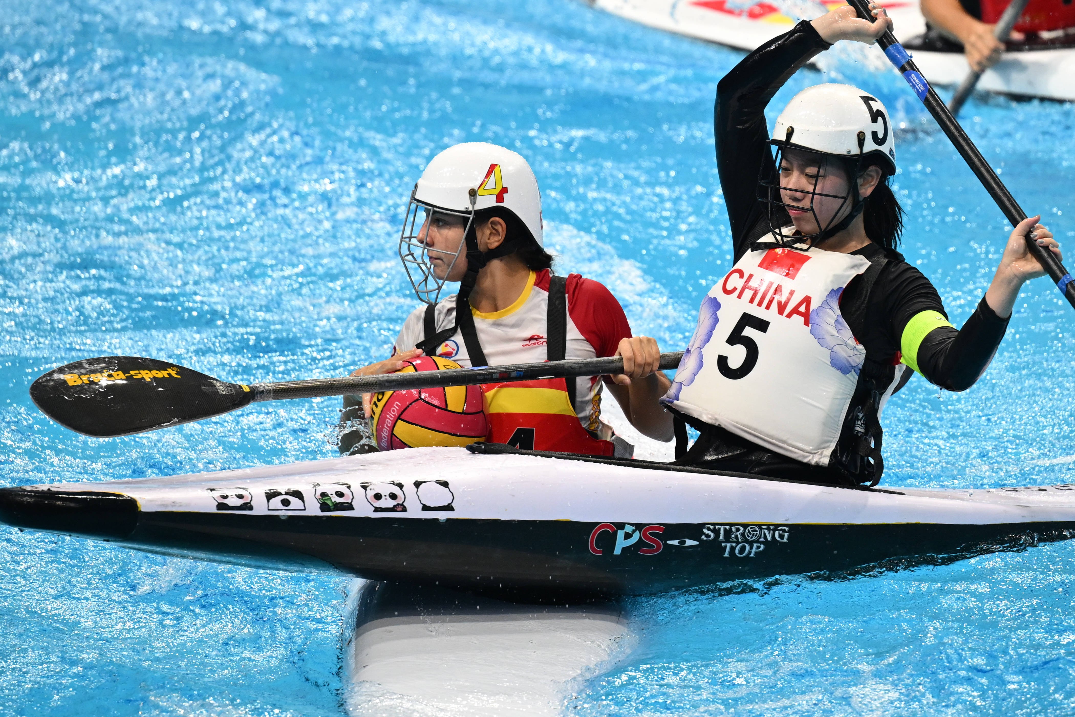 虎扑网址-(成都世运会)皮艇球——女子第5-8名安慰赛半决赛:中国队不敌西班牙队