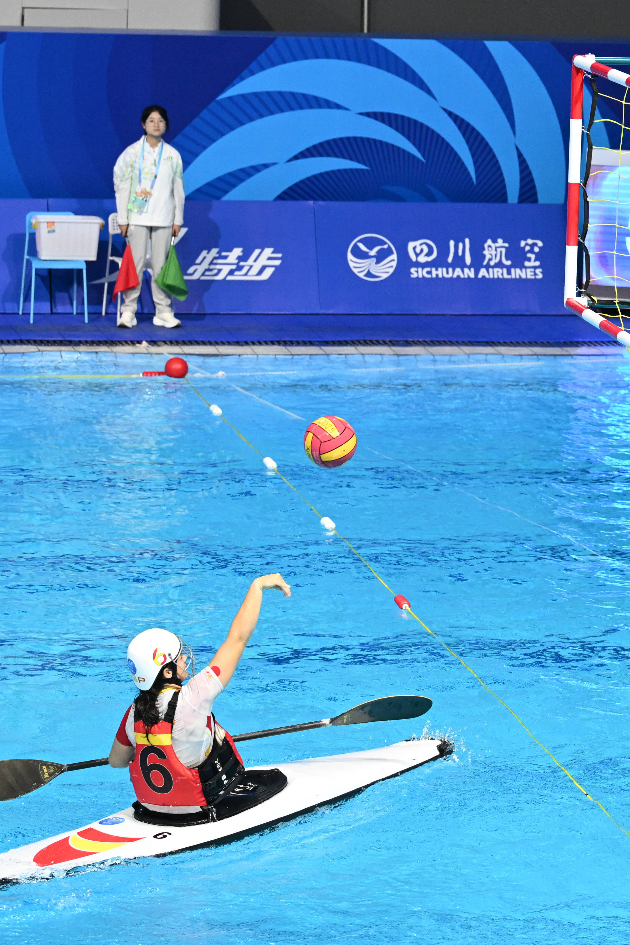 虎扑网址-(成都世运会)皮艇球——女子第5-8名安慰赛半决赛:中国队不敌西班牙队