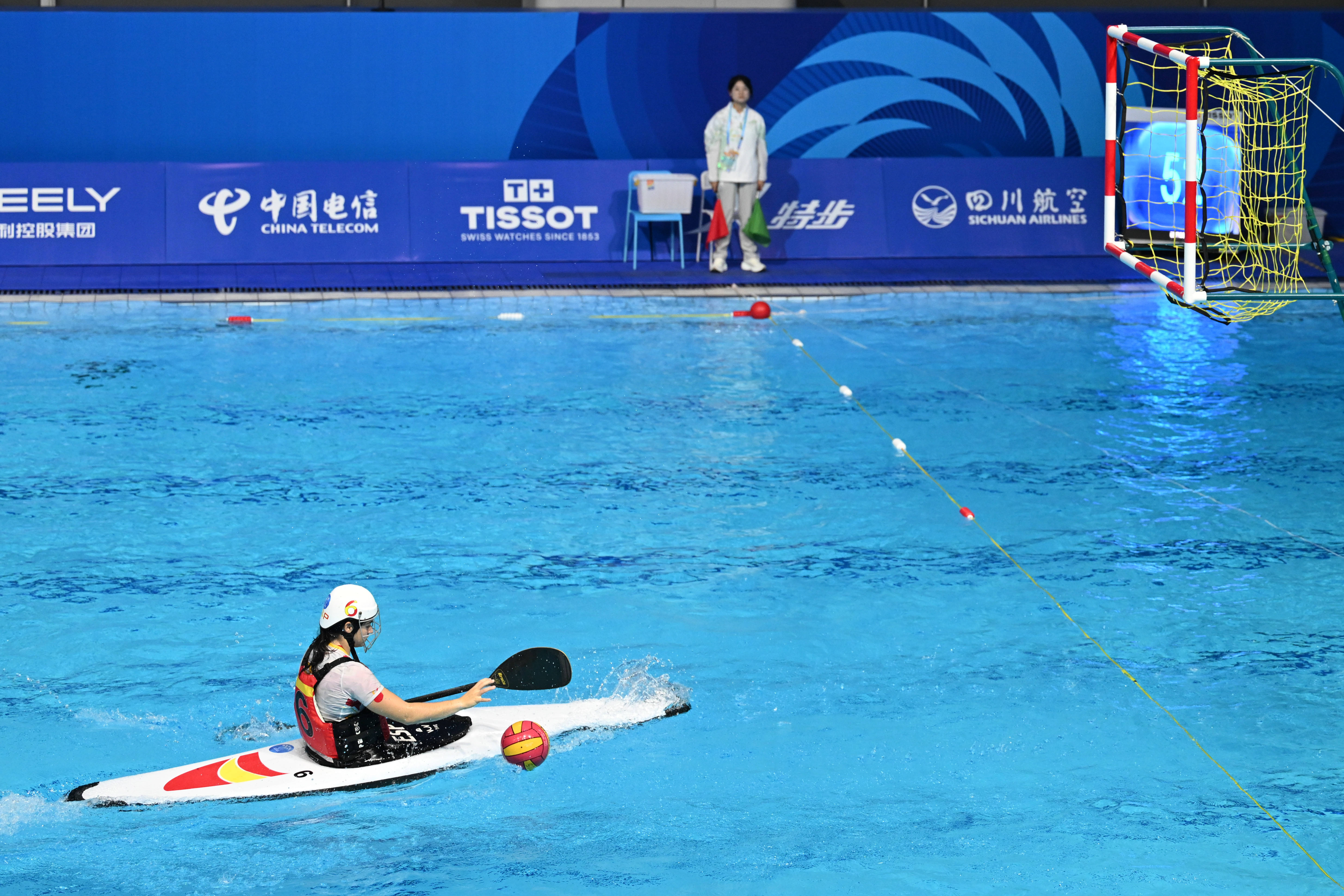 虎扑网址-(成都世运会)皮艇球——女子第5-8名安慰赛半决赛:中国队不敌西班牙队